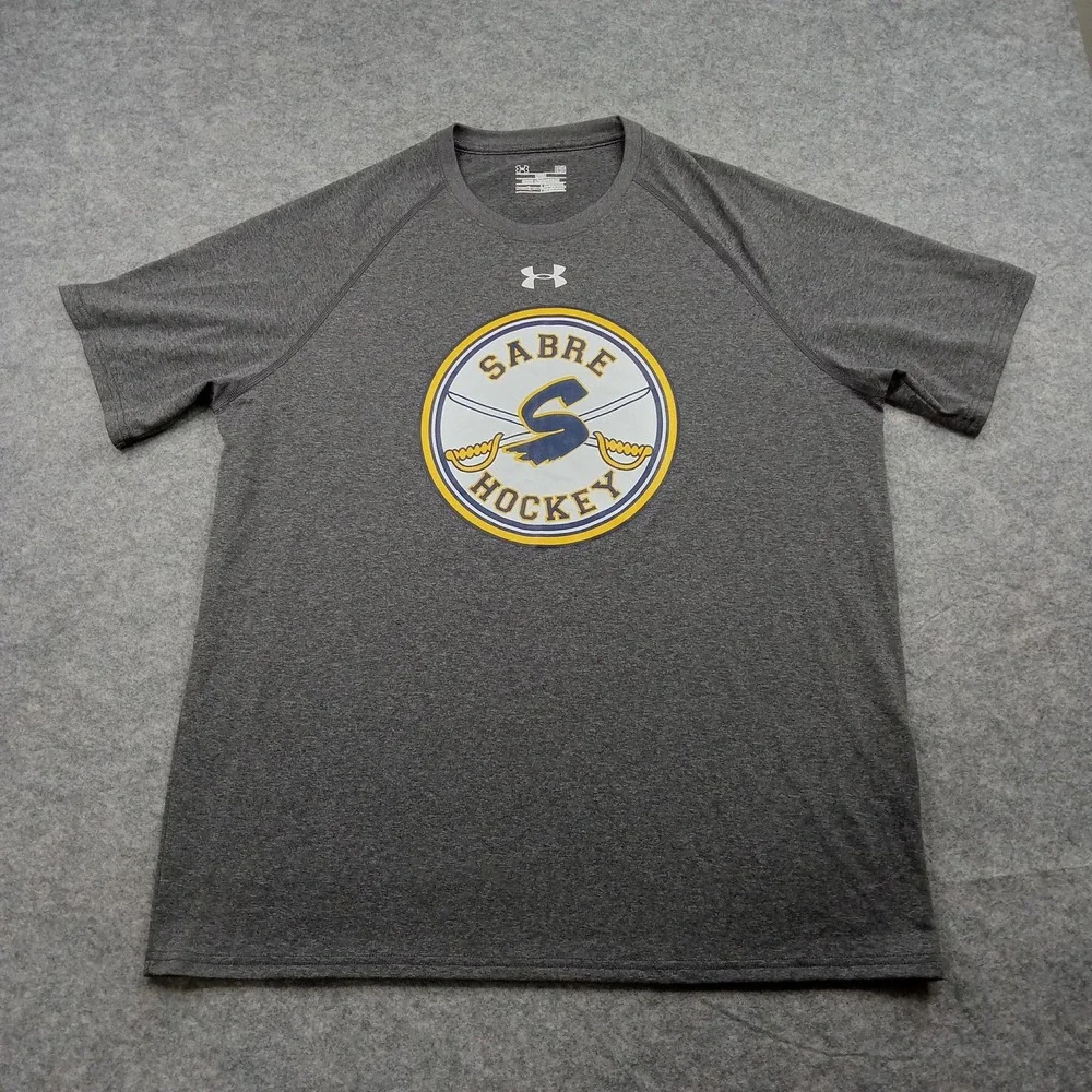 Under Armour Shirt Mens Large‎ Performance Graphic Training Tee Sabre Hockey